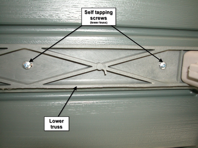 Screws securing roof truss